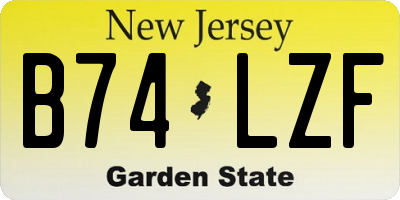NJ license plate B74LZF