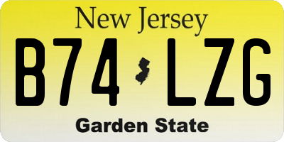 NJ license plate B74LZG