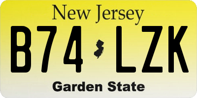 NJ license plate B74LZK