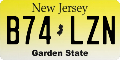 NJ license plate B74LZN