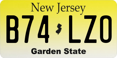NJ license plate B74LZO