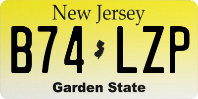NJ license plate B74LZP