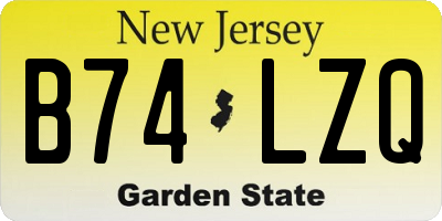 NJ license plate B74LZQ