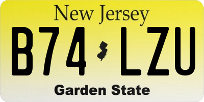 NJ license plate B74LZU