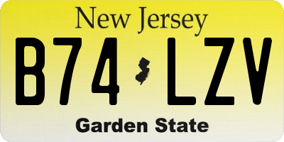 NJ license plate B74LZV