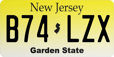 NJ license plate B74LZX