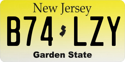 NJ license plate B74LZY