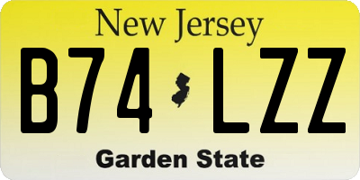 NJ license plate B74LZZ