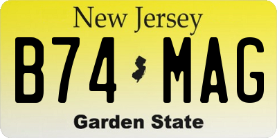 NJ license plate B74MAG