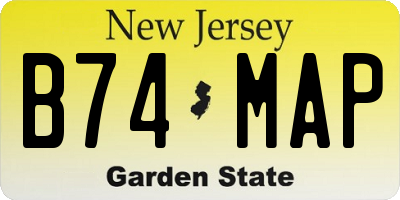 NJ license plate B74MAP