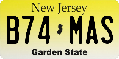 NJ license plate B74MAS