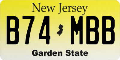 NJ license plate B74MBB