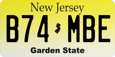 NJ license plate B74MBE