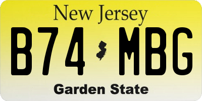 NJ license plate B74MBG