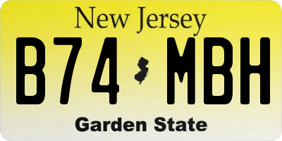 NJ license plate B74MBH