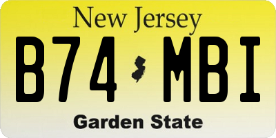 NJ license plate B74MBI