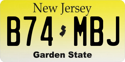 NJ license plate B74MBJ