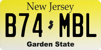 NJ license plate B74MBL