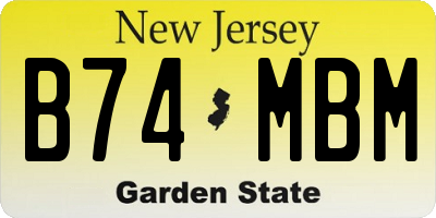 NJ license plate B74MBM