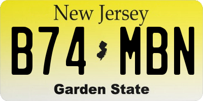 NJ license plate B74MBN