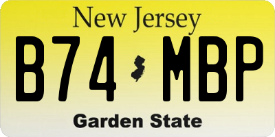 NJ license plate B74MBP