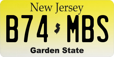 NJ license plate B74MBS