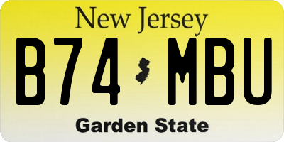 NJ license plate B74MBU