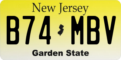 NJ license plate B74MBV