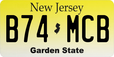 NJ license plate B74MCB
