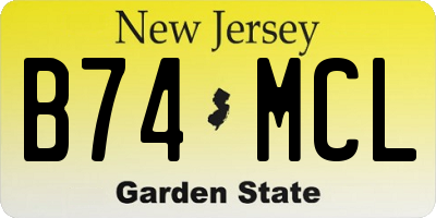 NJ license plate B74MCL