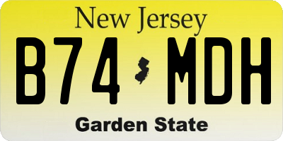NJ license plate B74MDH