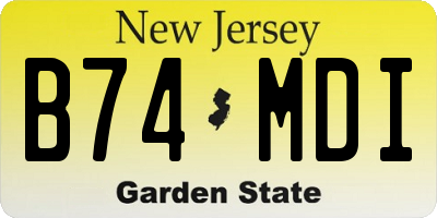NJ license plate B74MDI