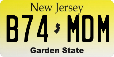 NJ license plate B74MDM
