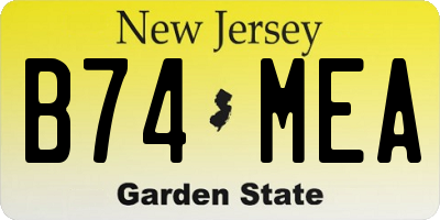 NJ license plate B74MEA