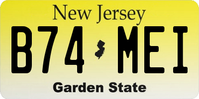 NJ license plate B74MEI