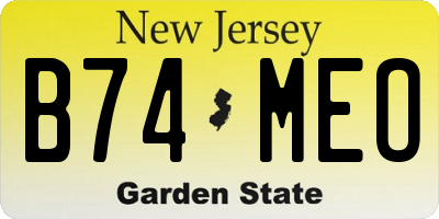 NJ license plate B74MEO