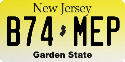 NJ license plate B74MEP