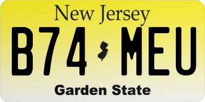 NJ license plate B74MEU
