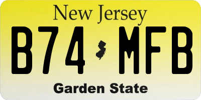 NJ license plate B74MFB
