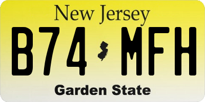 NJ license plate B74MFH