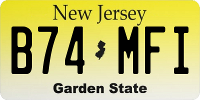 NJ license plate B74MFI