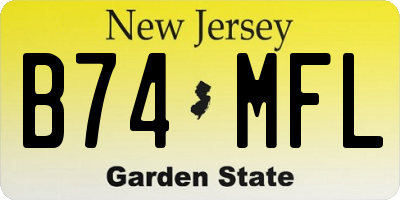 NJ license plate B74MFL