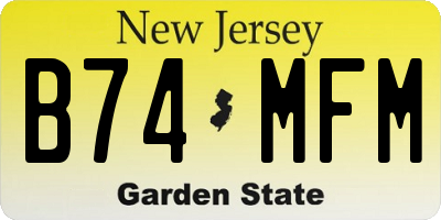 NJ license plate B74MFM