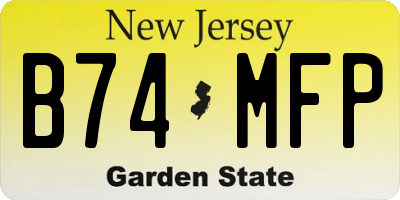 NJ license plate B74MFP
