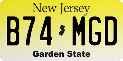NJ license plate B74MGD