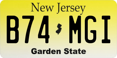 NJ license plate B74MGI