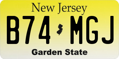 NJ license plate B74MGJ