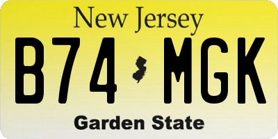 NJ license plate B74MGK
