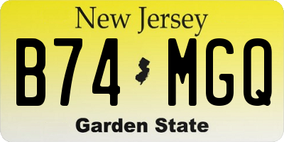 NJ license plate B74MGQ