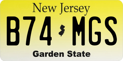 NJ license plate B74MGS